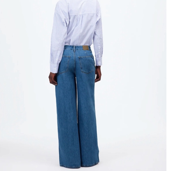 Madewell Wide Sweep High Rise Denim Trousers Java Wash Size 27 NWT - Picture 3 of 12